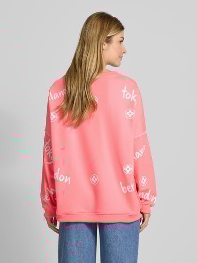 miss goodlife Oversized sweatshirt met siersteentjes Neon roze - 5