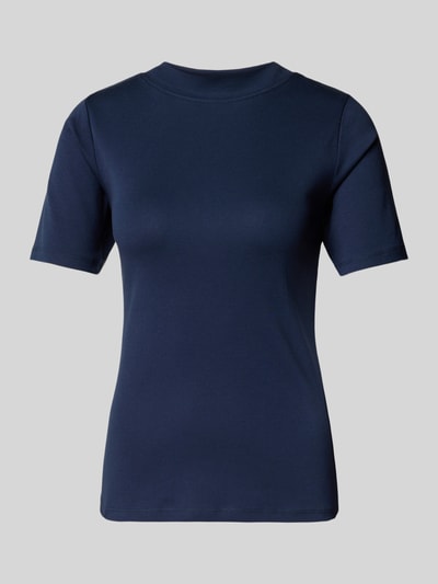 Christian Berg Woman T-Shirt mit geripptem Stehkragen Dunkelblau 2