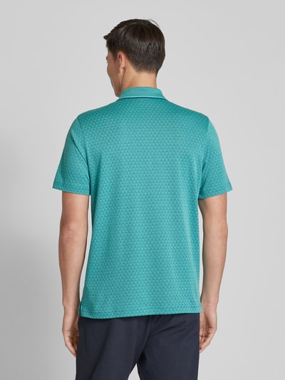 RAGMAN Regular Fit Poloshirt mit Allover-Muster Tuerkis 5