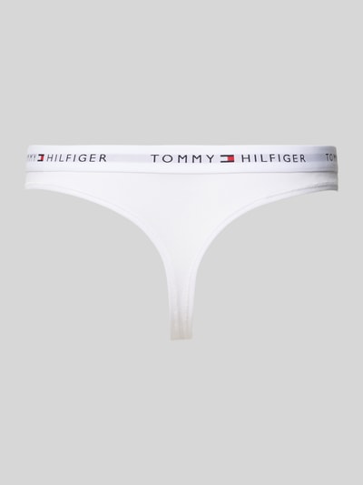 Produktfoto, String mit elastischer Label-Bund im 5er-Pack von TOMMY HILFIGER, Optik: Unifarben, Bundabschluss: Elastisch, Material: Baumwoll-Mix