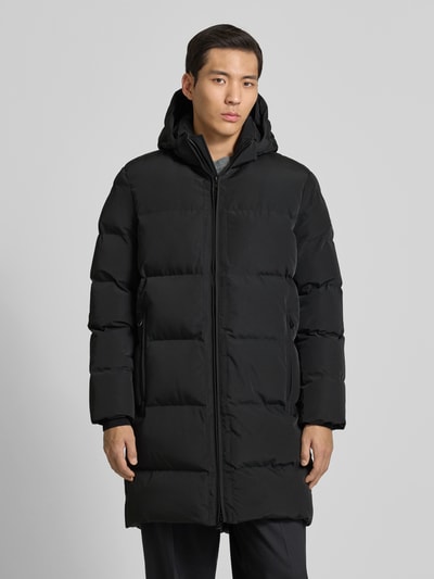 NAUTGÅRD Gewatteerde lange jas met Sorona® Aura-vulling Zwart - 4