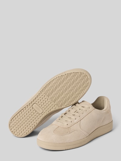 Selected Homme Low Top sneakers van puur rundleer model 'FINLEY' Lichtbruin - 4