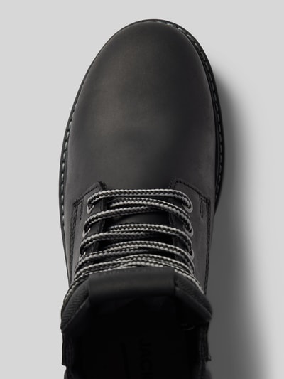 Jack & Jones Leren boots met labelbadge, model 'QUEENSWAY' Zwart - 3