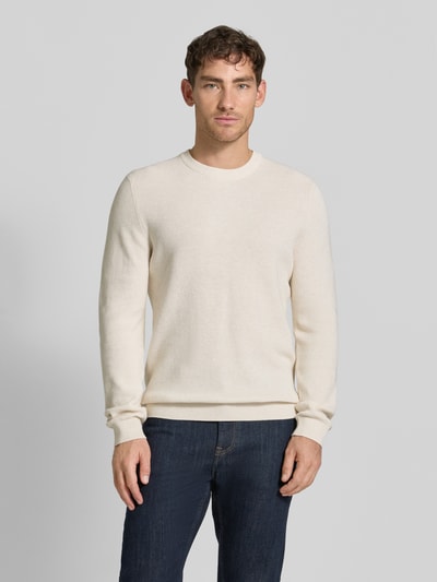 MCNEAL Strickpullover mit gerippten Abschlüssen Ecru Melange 4