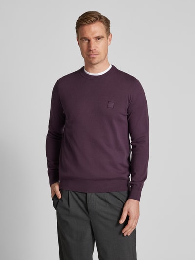 BOSS Orange Strickpullover mit  Kaschmir-Anteil Modell 'Kanovano' Purple 4