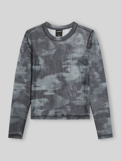 G-Star RAW Slim Fit Langarmshirt mit Rundhalsausschnitt Modell 'motion camo' Dunkelgrau 2