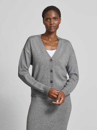 Vila Kurtka z dzianiny z dekoltem w serek model ‘RIL’ Średnioszary 4