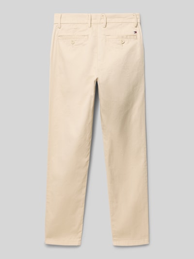 Produktfoto, Regular Fit Chino aus Baumwoll-Mix von Tommy Hilfiger Teens w kolorze jednolitym, kieszenie z boku i z tyłu, logo, bawełniany materiał