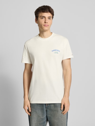 Tommy Jeans Regular fit T-shirt van puur katoen Offwhite - 4