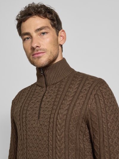 Jack & Jones Premium Gebreide pullover met ribboorden, model 'BLUSEAN' Olijfgroen - 3