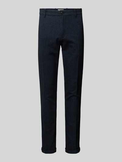 Jack & Jones Slim fit chino met persplooien, model 'MARCO' Marineblauw - 2