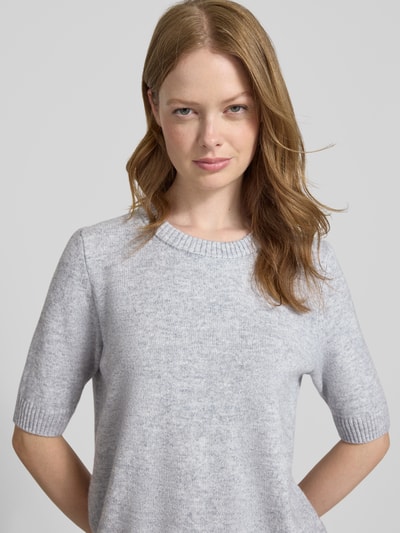 comma Gebreide pullover van wolmix met 1/2-mouwen Zilver - 3