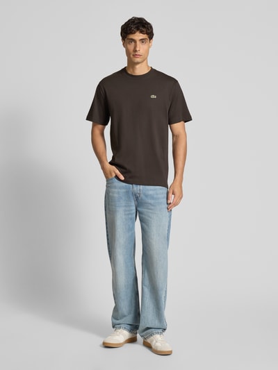 Lacoste Regular fit T-shirt van puur katoen Donkerbruin - 1