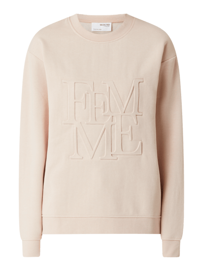 Selected Femme Sweatshirt mit Logo in 3D-Optik Modell 'Jeni'  Apricot 2