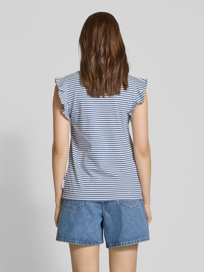 Marc O'Polo Denim T-Shirt mit Volantärmel Rauchblau 5