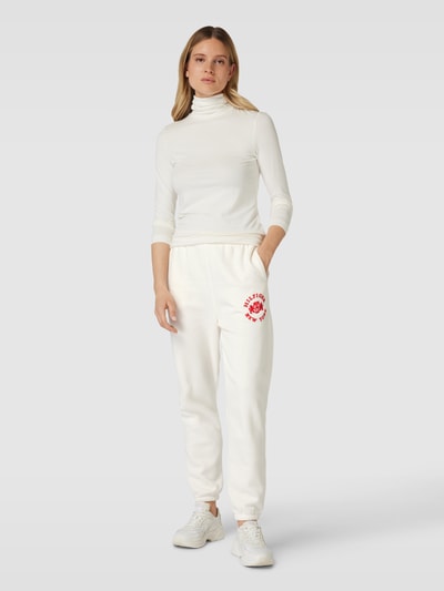 Tommy Hilfiger Sweatpants met labeldetail, model 'VARSITY FLOCK' Ecru - 1