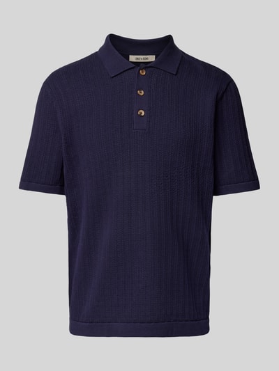 Only & Sons Regular fit poloshirt met broderie anglaise, model 'MOON' Marineblauw - 2