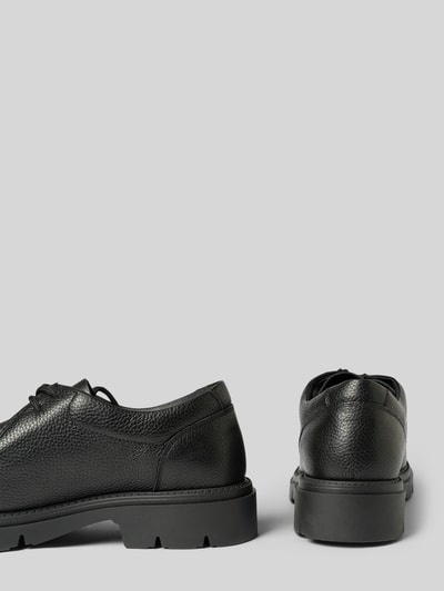 Produktfoto, Schnürschuhe aus Leder Modell 'GUNTER' von Antony Morato in Schwarz mit profilierter Sohle, abgerundeter Spitze und Struktur, Herren Schnürschuhe