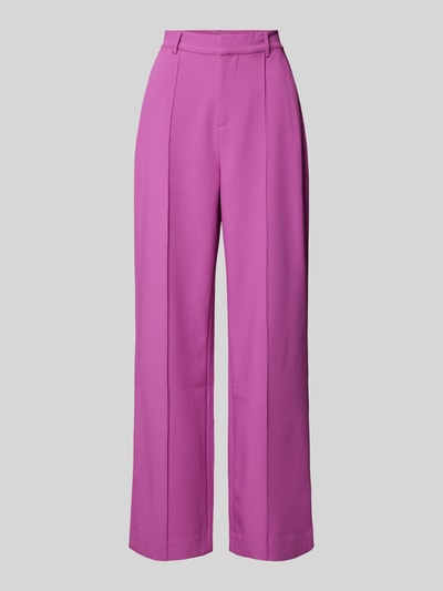 Colourful Rebel Straight fit stoffen broek met viscose en knoopsluiting Fuchsia - 2