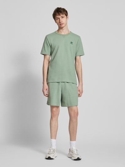 adidas Originals T-shirt met labelstitching Lindegroen - 1