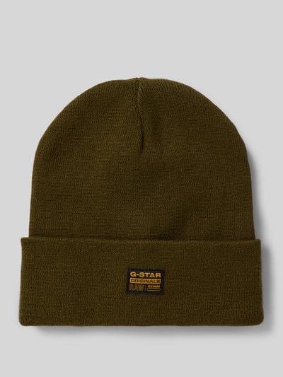 G-Star Raw Beanie mit Label-Patch Modell 'Effo' Oliv 1
