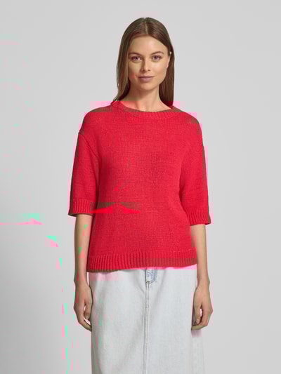 s.Oliver RED LABEL Sweter z dzianiny o kroju relaxed fit z mieszanki bawełny Czerwony 4