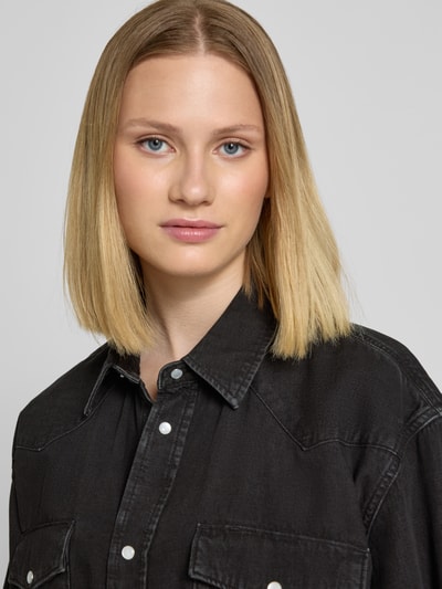 Polo Ralph Lauren Regular fit overhemdblouse in jeanslook met drukknoopsluiting Zwart - 3