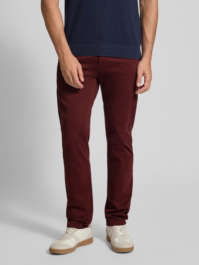 BOSS Orange Slim fit chino van katoenmix Bordeaux - 4