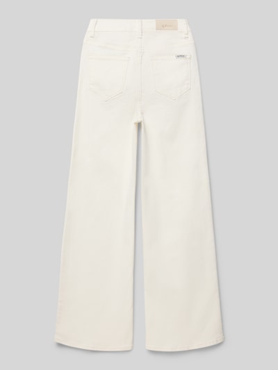 Productfoto, Wide Leg Jeans met steekzakken model 'Annemay' van Garcia, katoenmix met stretch, kindermode, wit, detail achterkant