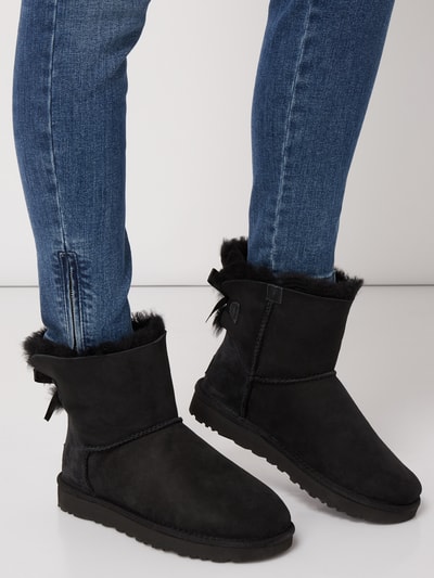 UGG Buty ze skóry „Mini Bailey Bow” z podszewką ze skóry jagnięcej Czarny 3