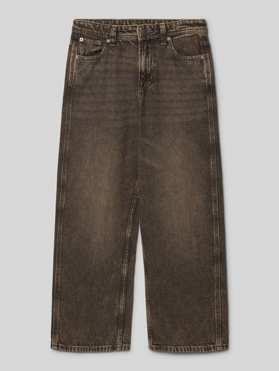 Productfoto, Baggy Fit Jeans in 5-pocket-design model 'ALEX' van Jack & Jones, pure katoen, knoop- en ritssluiting, bruine wassing
