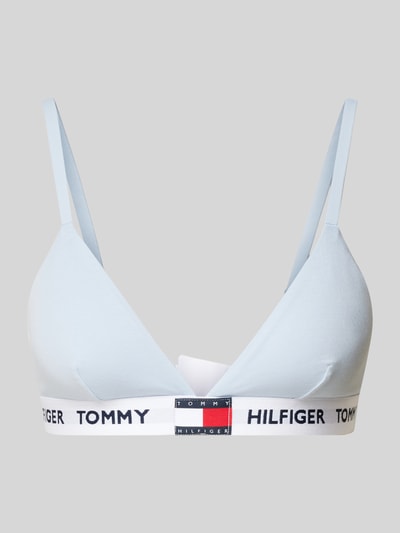 TOMMY HILFIGER Triangel-BH mit elastischem Label-Bund Modell 'HERITAGE' Hellblau 1