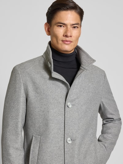 Strellson Regular fit lange jas met opstaande kraag, model 'Finchley' Zilver - 3