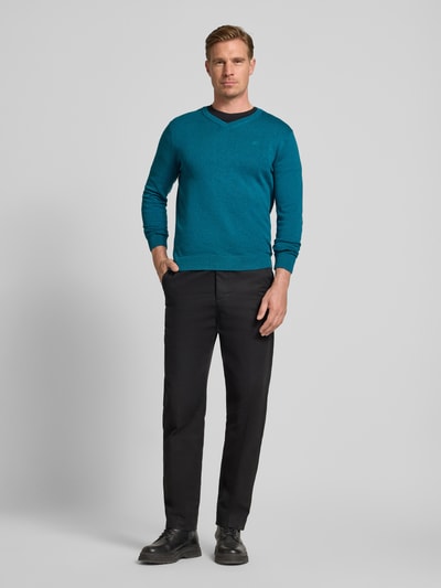Tom Tailor Regular fit pullover van puur katoen  Petrol - 1