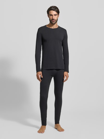 SCHIESSER Longsleeve mit geripptem Rundhalsausschnitt Black 1