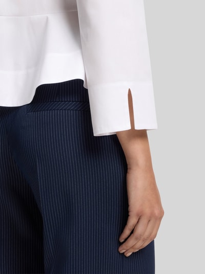 HUGO bluzka o kroju slim fit z czystej bawełny z baskinką model 'EMBRELLA' Biały 6