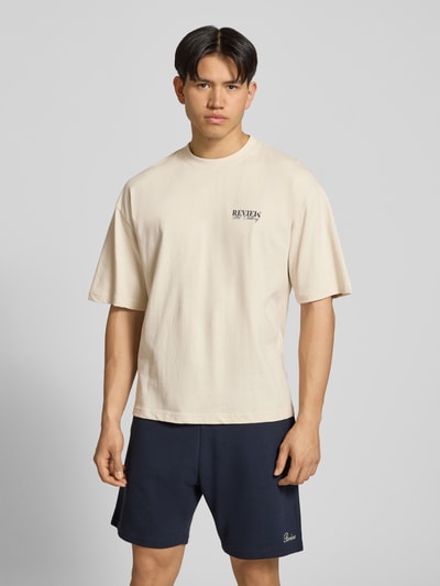 REVIEW T-Shirt mit Logo-Print und Rundhalsausschnitt Ecru 4
