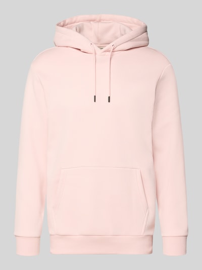 Produktfoto, Regular Fit Hoodie aus Baumwoll-Mix Modell 'CERES' von Only & Sons in Rosa, Sweatmaterial, Kängurutasche, unifarben, Label Stitching