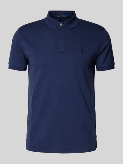 Polo Ralph Lauren Custom Slim Fit Poloshirt mit Logo-Stitching Modell 'INTERLOCK' Marine 1