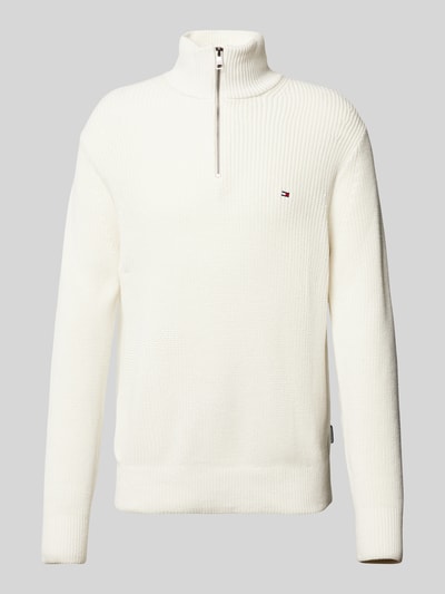 Tommy Hilfiger Troyer mit Logo-Stitching Offwhite 2