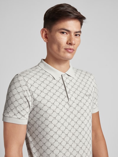 JOOP! Collection Koszulka polo o kroju regular fit z nadrukiem z logo na całej powierzchni model ‘Paigam’ Biały 3