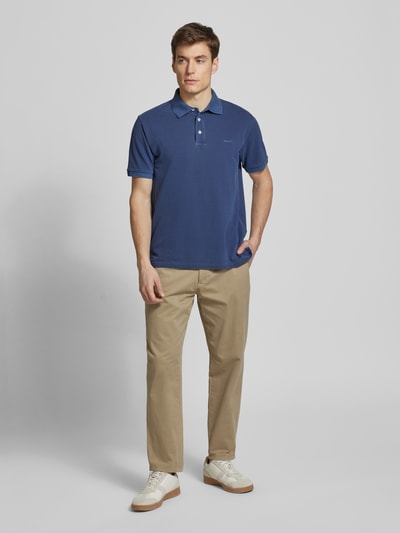 Gant Regular Fit Poloshirt von Label-Stitching Modell 'SUNFADED' Royal 1