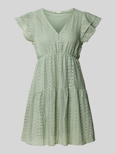 Only Sukienka koronkowa lekko rozkloszowana z czystej bawełny model ‘HELENA’ Miętowy 2