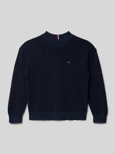 Tommy Hilfiger Kids Sweter z dzianiny o kroju regular fit z czystej bawełny Granatowy 1