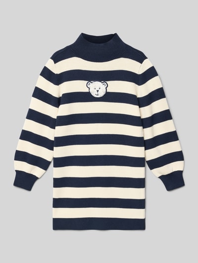 s.Oliver RED LABEL Loose fit gebreide jurk van katoenmix Marineblauw - 1