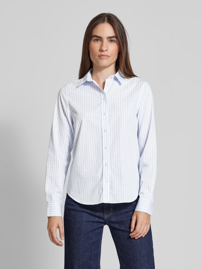 Gant Regular fit overhemdblouse met labelstitching Lichtblauw - 4