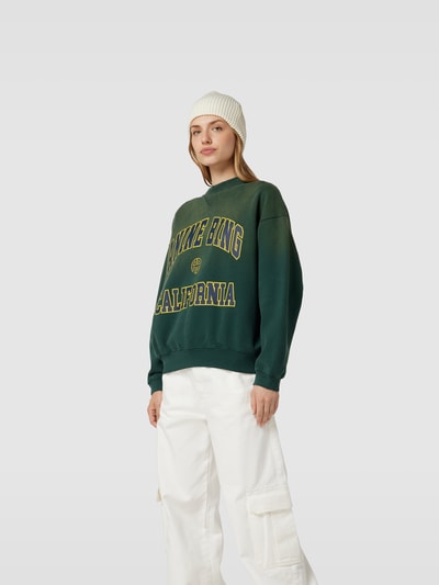 Anine Bing Oversized Sweatshirt mit Label-Print Dunkelgruen 4