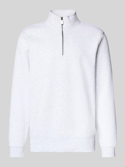 Only & Sons Regular Fit Troyer aus Baumwoll-Mix Modell 'CERES' Hellgrau Melange 2