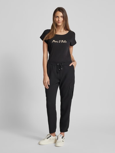 Marc O'Polo T-shirt met labelprint Zwart - 1