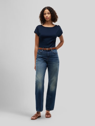 Tommy Hilfiger Regular Fit T-Shirt aus reiner Baumwolle mit Knopf-Details Marine 1